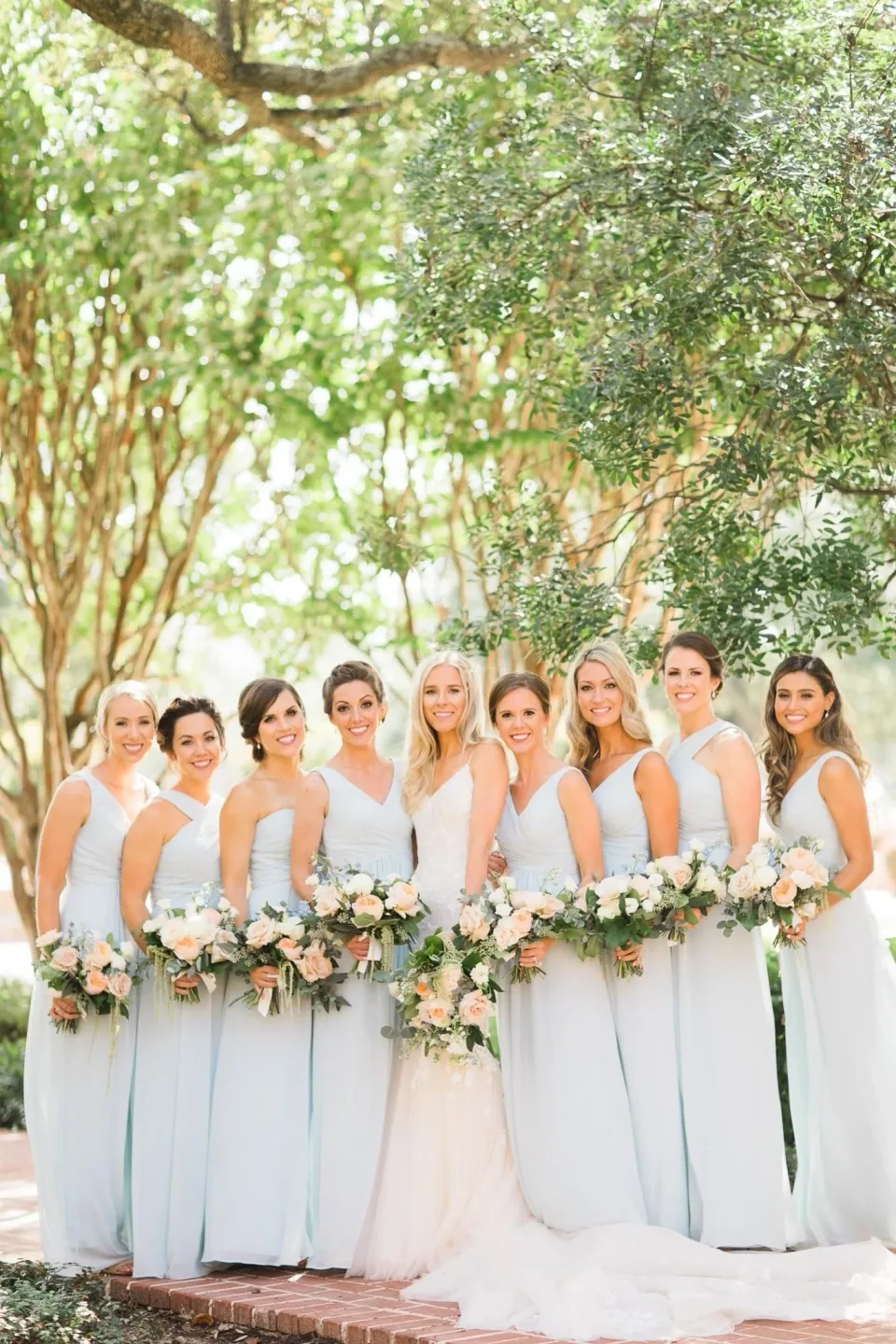 Bridal party with coordinated hair and makeup styling