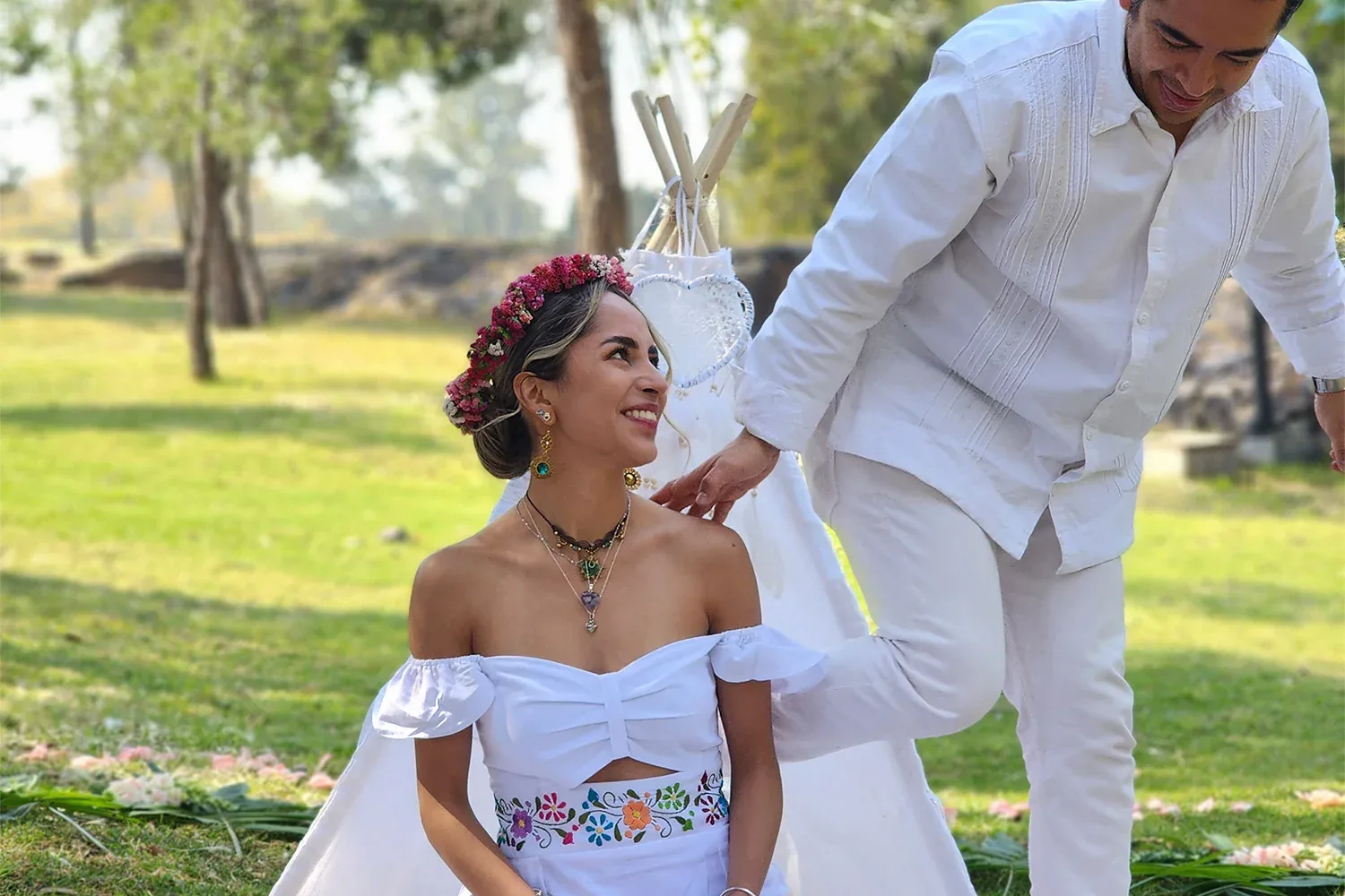 Personalized symbolic ritual for a wedding couple