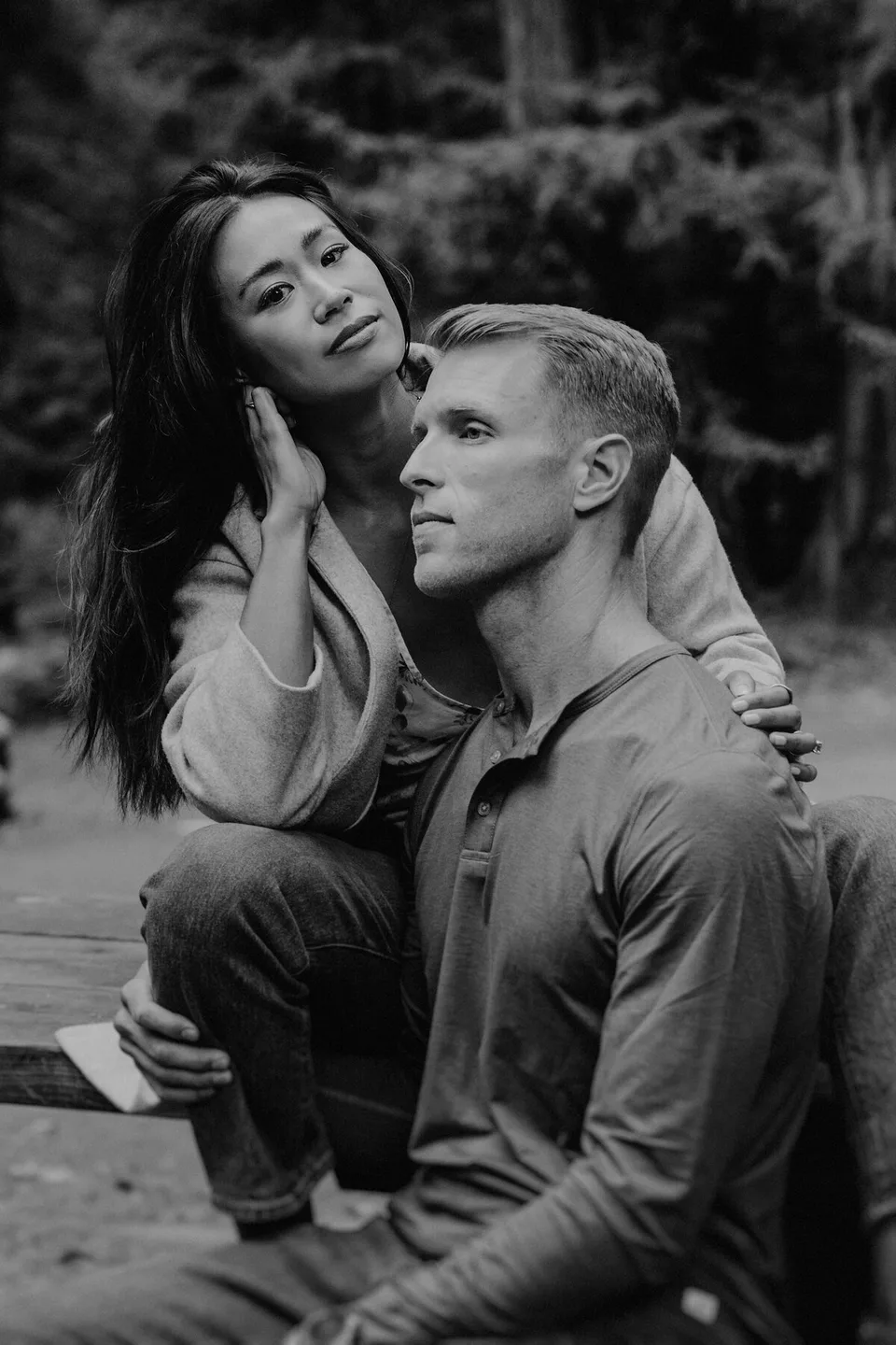 Editorial portrait of a newlywed couple