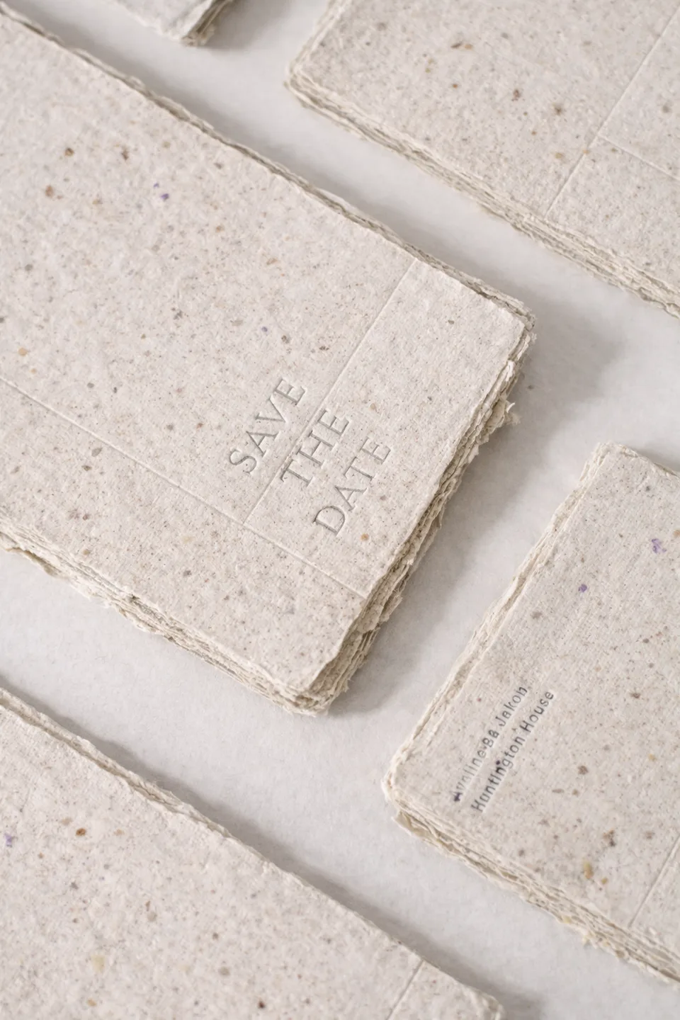 Amatl deckle-edge handmade cards with visible natural fibers