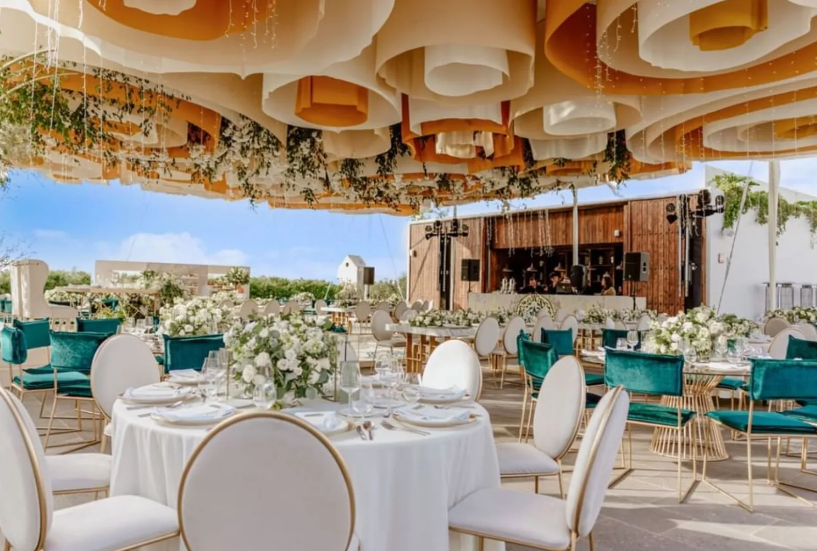 Terrace wedding reception at Live Aqua San Miguel de Allende
