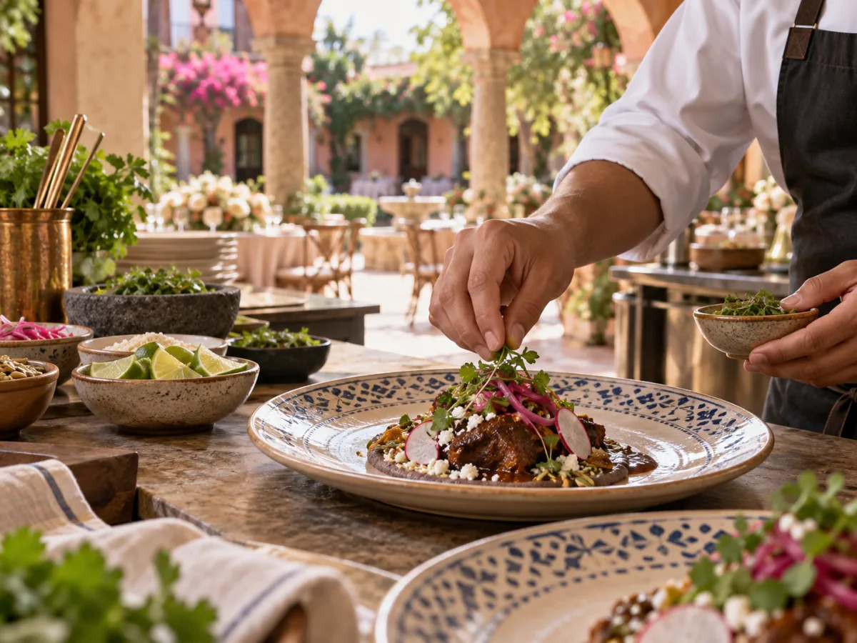 Generic stock image of wedding catering preparation