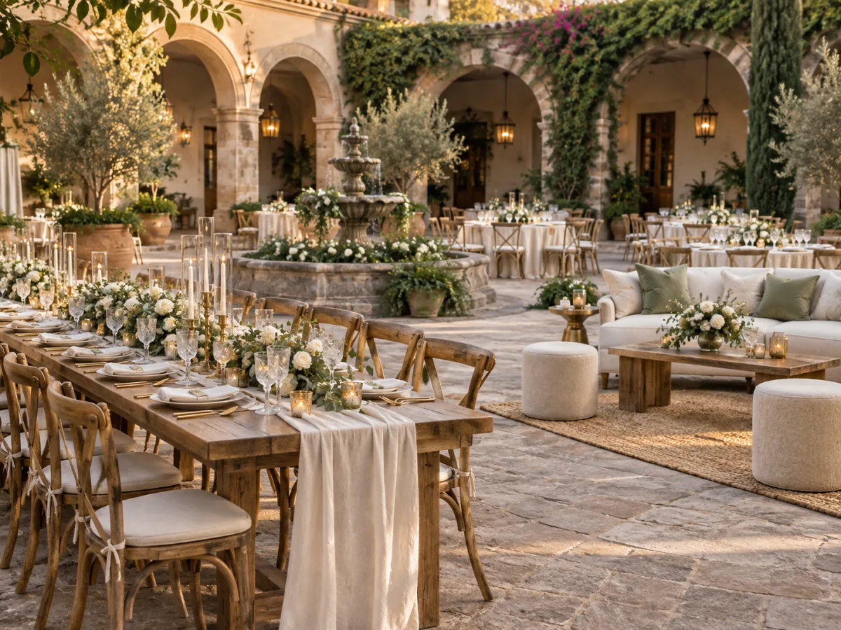 Generic stock image of wedding furniture and table rentals